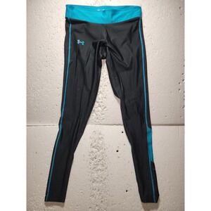 Under Armour Leggings Womens XS Black Blue Compression Pants Pull On Work Out